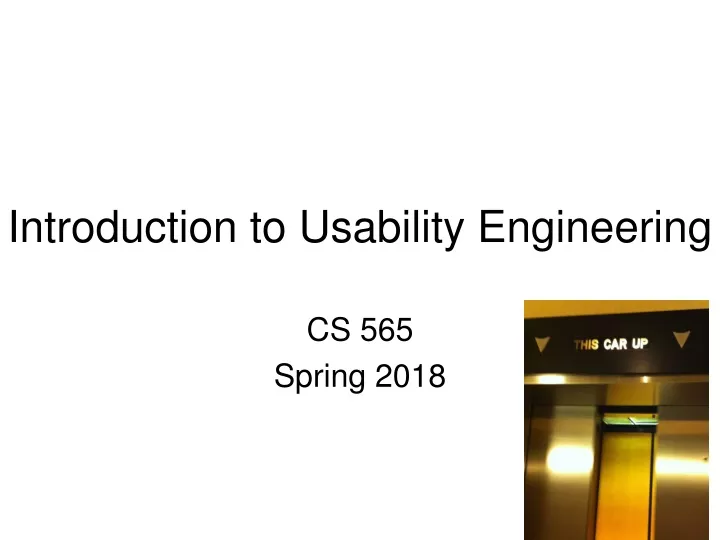introduction to usability engineering