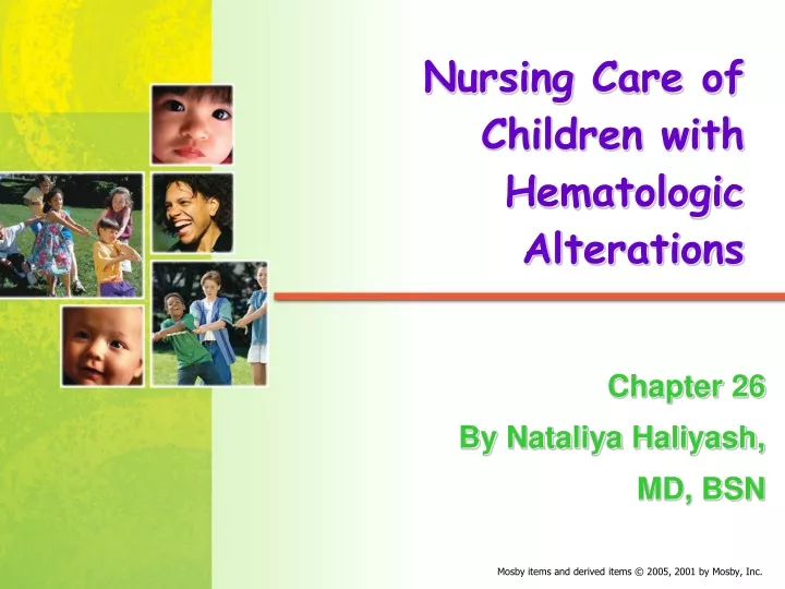 nursing care of children with hematologic alterations