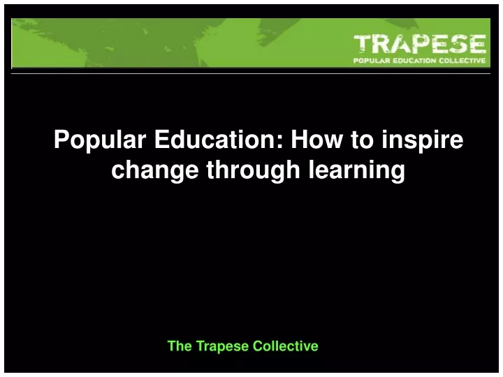 popular education how to inspire change through