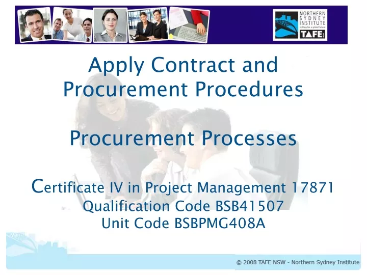 apply contract and procurement procedures