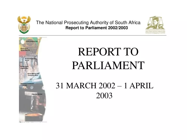 report to parliament