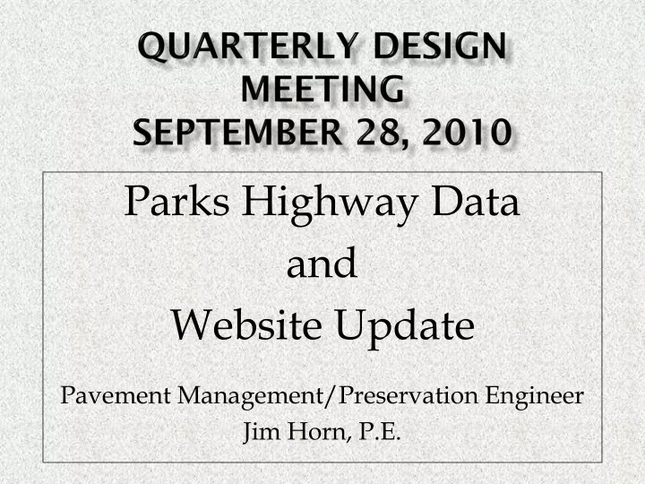 quarterly design meeting september 28 2010