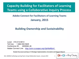 Capacity Building for Facilitators of Learning Teams using a Collaborative Inquiry Process