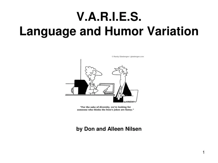 v a r i e s language and humor variation