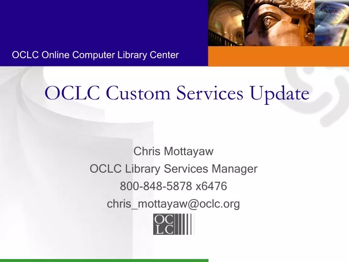 oclc custom services update