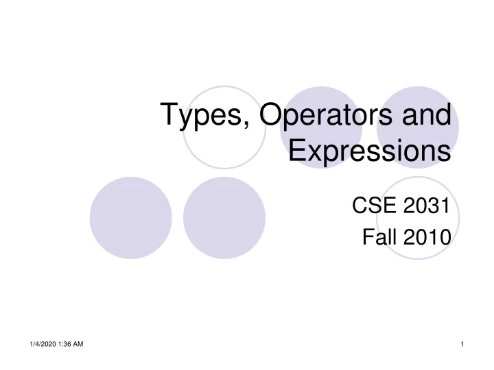 types operators and expressions