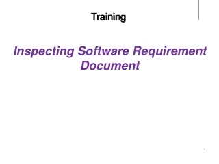 Inspecting Software Requirement Document