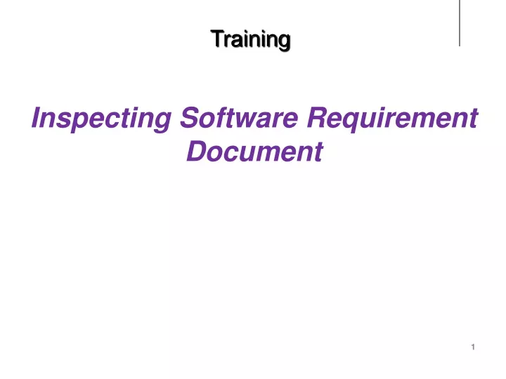 inspecting software requirement document