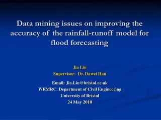 Data mining issues on improving the accuracy of the rainfall-runoff model for flood forecasting