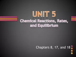 UNIT 5 Chemical Reactions, Rates, and Equilibrium