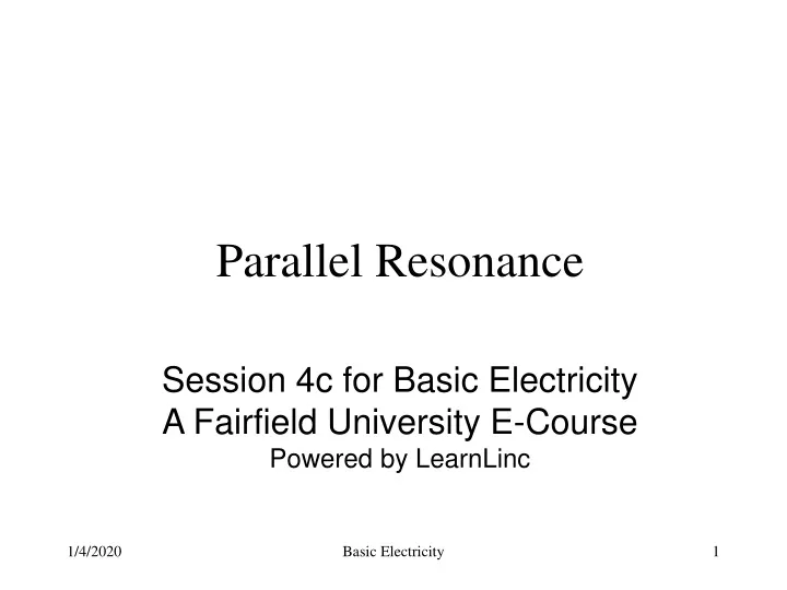 parallel resonance