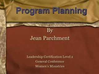 Program Planning