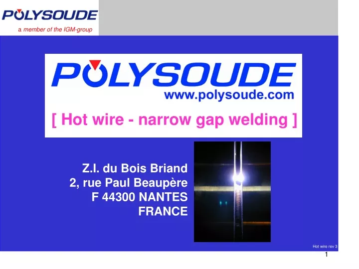 hot wire narrow gap welding