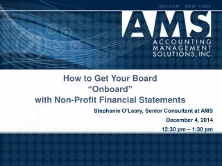 How to Get Your Board  “Onboard” with Non-Profit Financial Statements