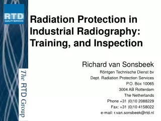 Radiation Protection in Industrial Radiography: Training, and Inspection