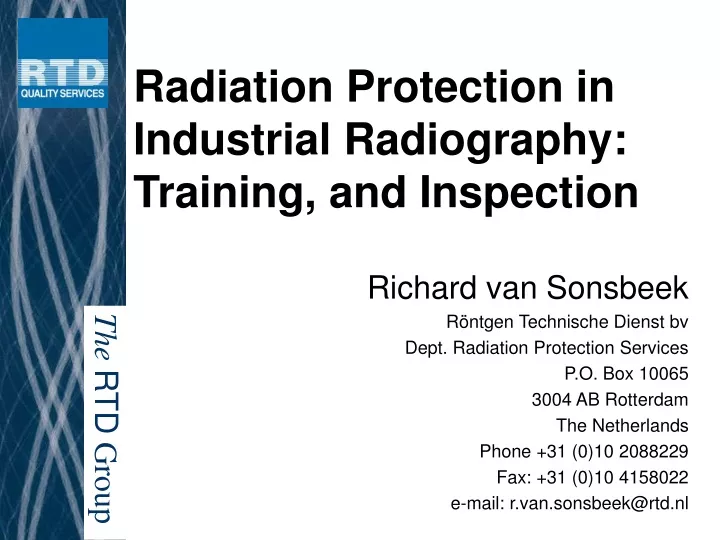radiation protection in industrial radiography training and inspection