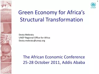 Green Economy for Africa’s Structural Transformation