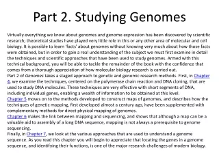 Part  2. Studying Genomes