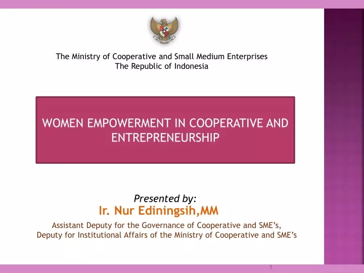 the ministry of cooperative and small medium