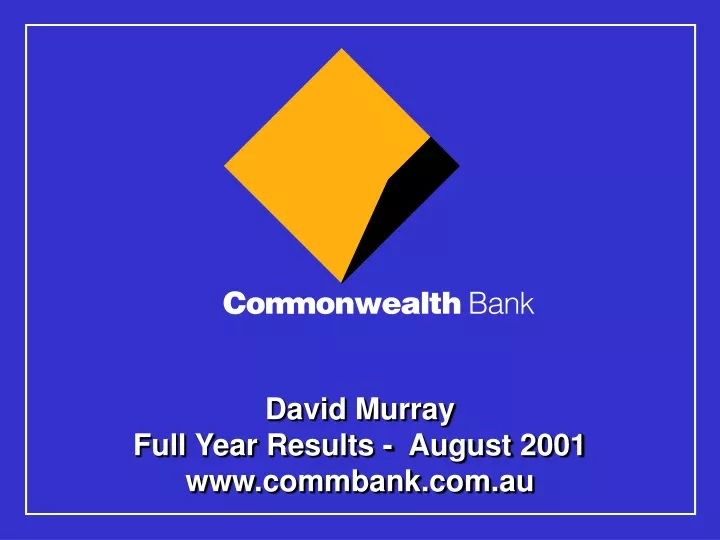 david murray full year results august 2001