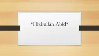 *Hizbullah Abid*