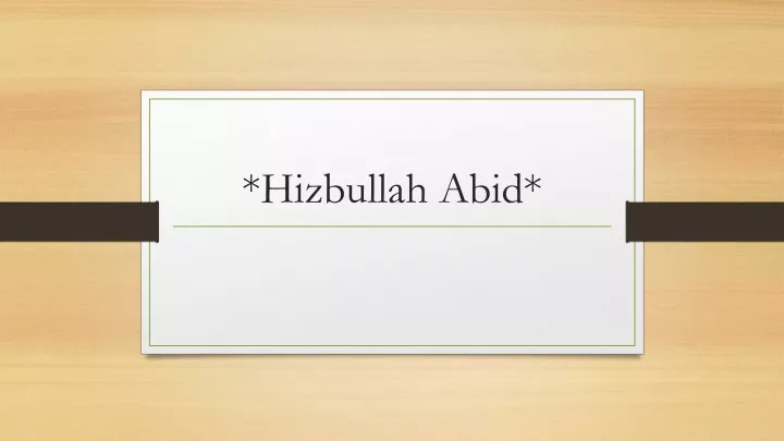 hizbullah abid