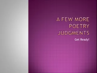 A few More Poetry Judgments