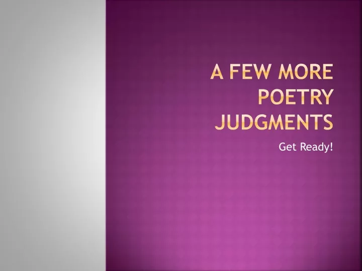 a few more poetry judgments