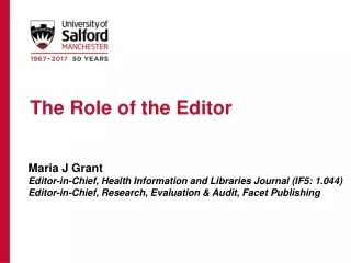 The Role of the Editor