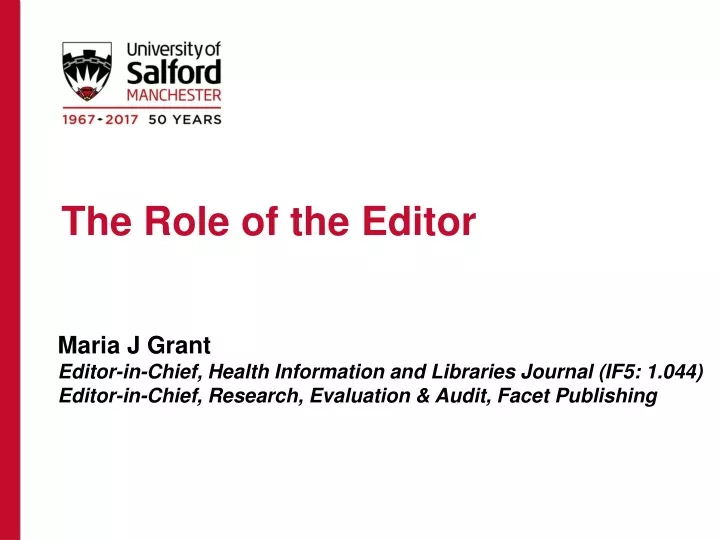 the role of the editor