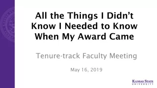 All the Things I Didn’t Know I Needed to Know When My Award Came