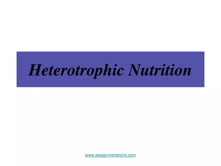 heterotrophic nutrition