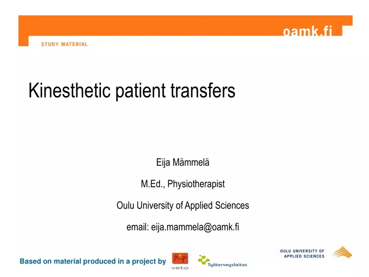 kinesthetic patient transfers