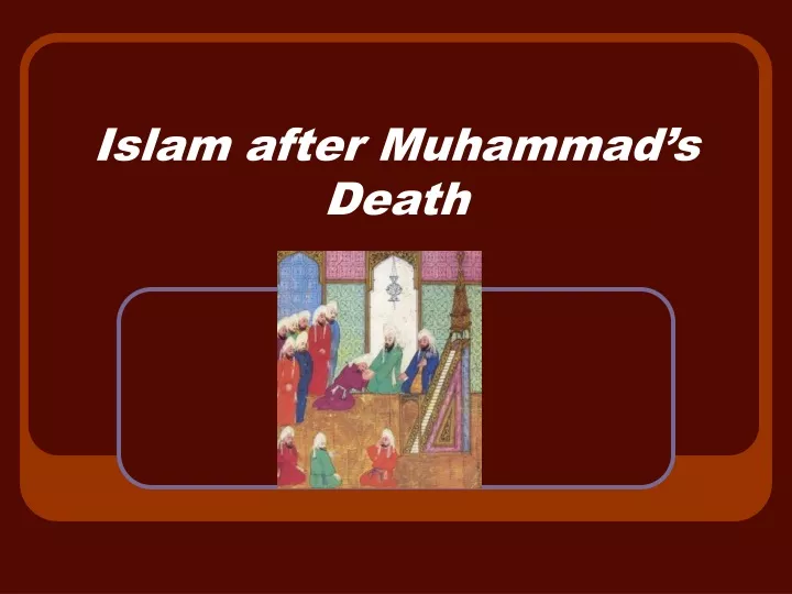 islam after muhammad s death