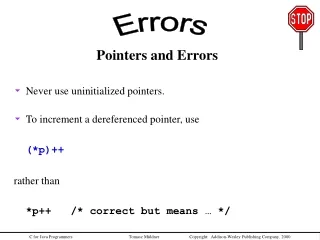 Pointers and Errors
