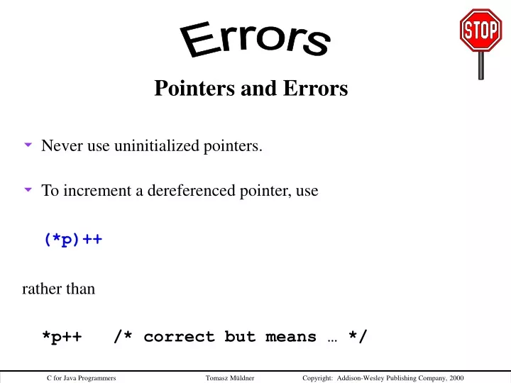 pointers and errors