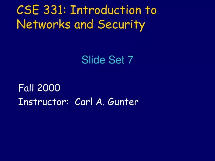 cse 331 introduction to networks and security