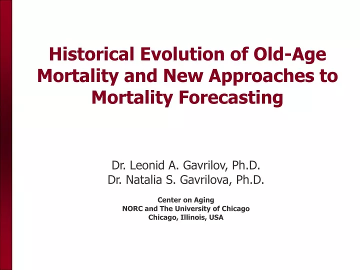 historical evolution of old age mortality