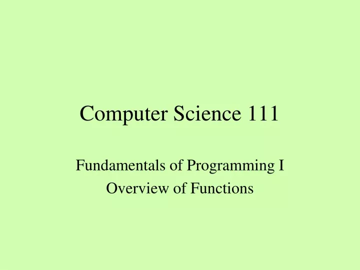 computer science 111