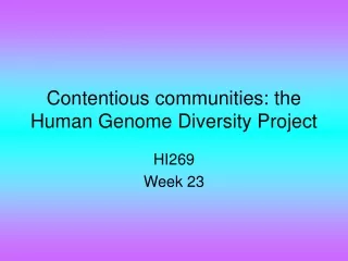 Contentious communities: the Human Genome Diversity Project