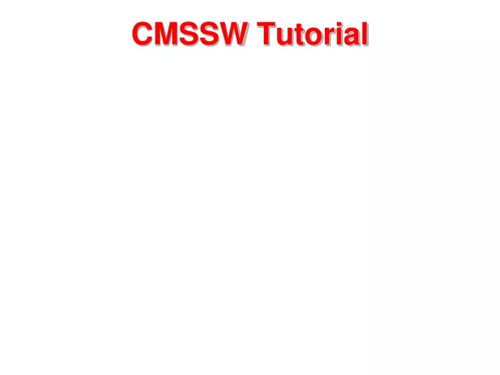 cmssw tutorial