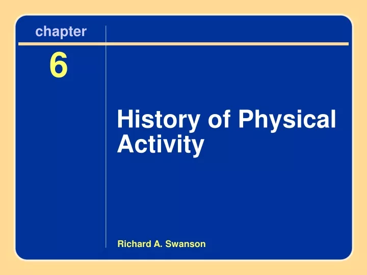 chapter 6 history of physical activity