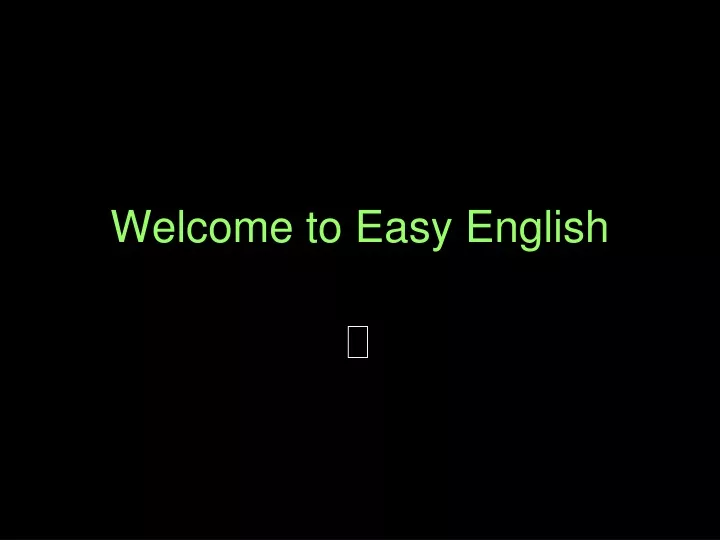 welcome to easy english
