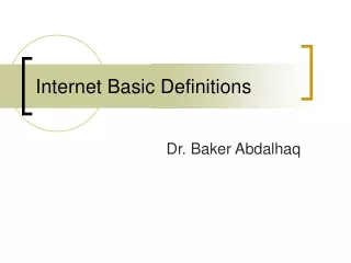 Internet Basic Definitions