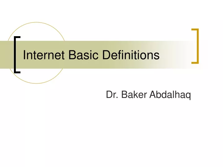 internet basic definitions