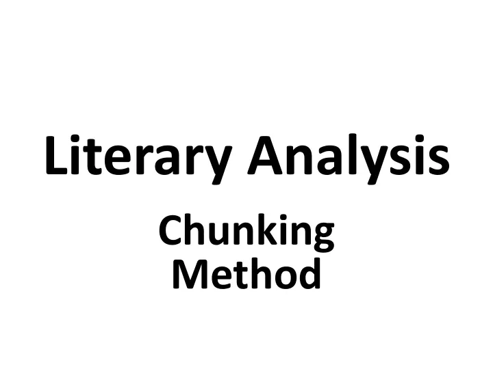 literary analysis