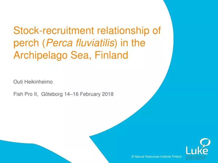 stock recruitment relationship of perch perca fluviatilis in the archipelago sea finland