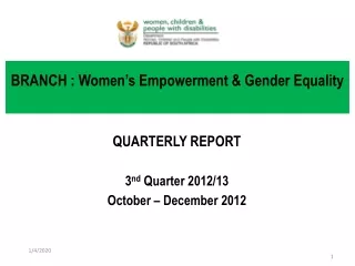 BRANCH : Women’s Empowerment &amp; Gender Equality