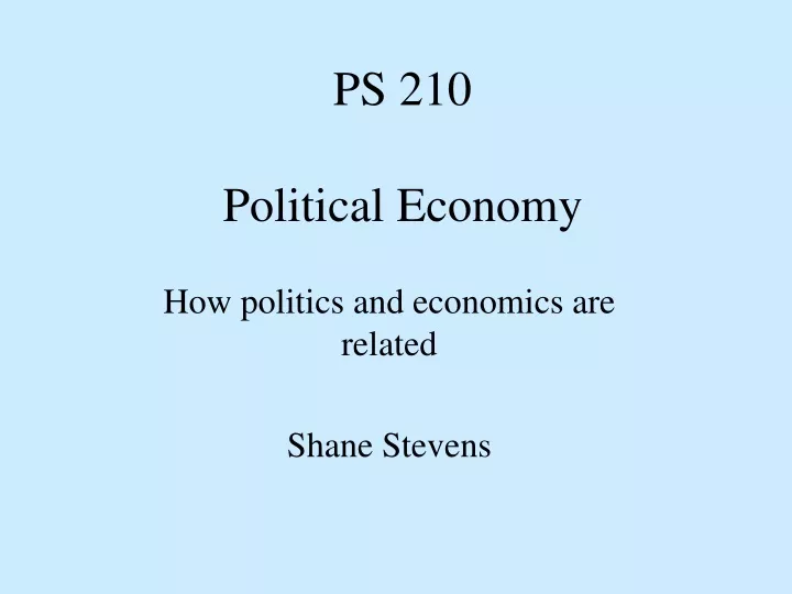 ps 210 political economy