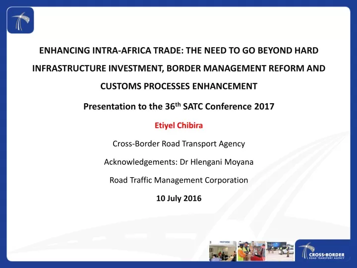 enhancing intra africa trade the need